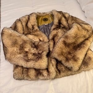 vintage faux fur crop jacket size 12